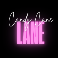 candy cane lane main logo image candy cane in white and lane in pink